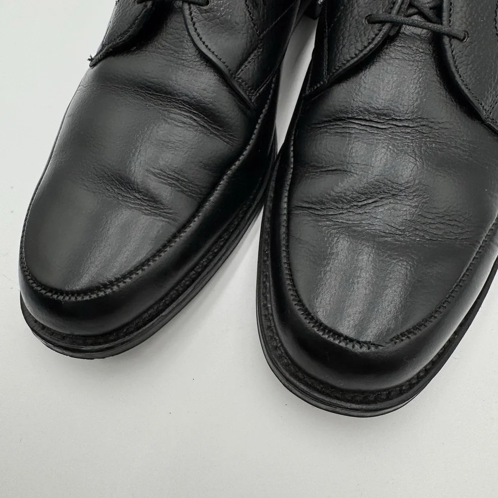 Vintage Guardsman Black Leather Derby Dress Shoes Mens 9.5 Classic Career Formal